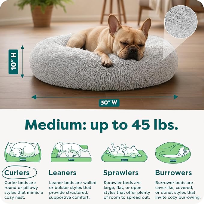 Furhaven 30" Round Calming Donut Dog Bed - Image 3