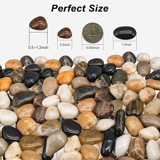 Decorative Rocks for Potted Plants, Virekm River Rocks, Decorative Ornamental - Image 2
