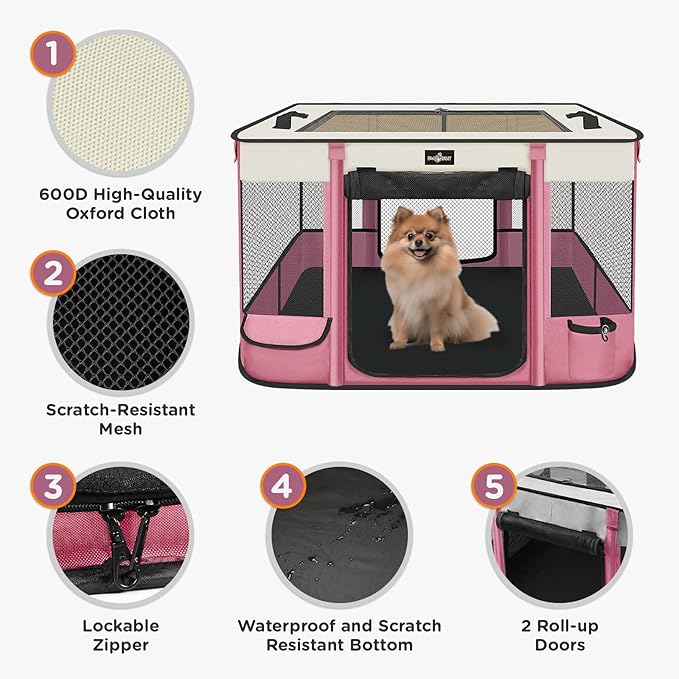 Paw Ballt Foldable Pet Kitten Playpen, Upgrade Waterproof Portable Cat Dog - Image 3