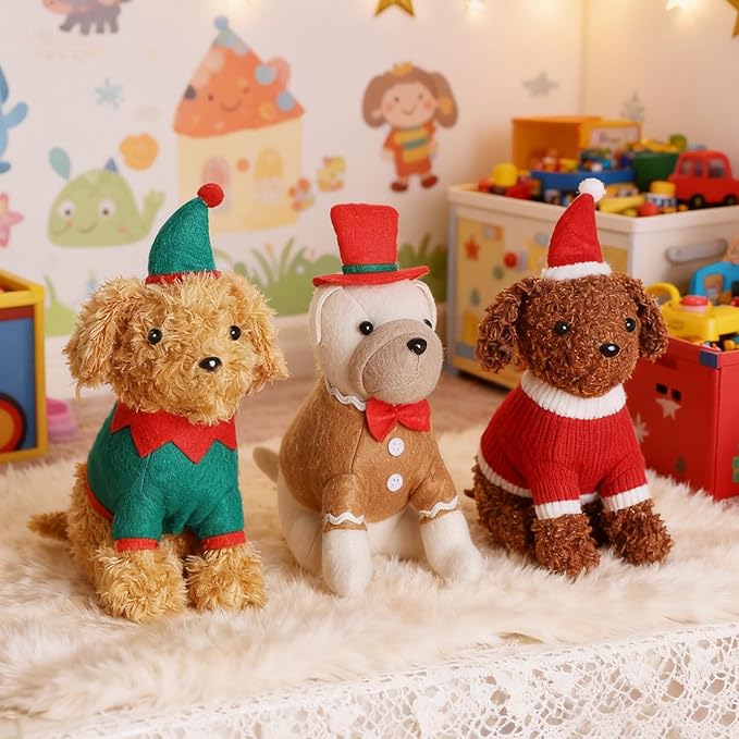 FORUP Christmas Dog Stuffed Animals, Fireplace & Party Decoration, Festive Gift - Image 4
