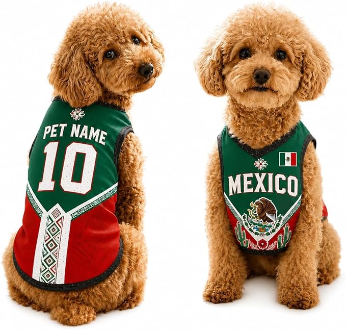 V-DECORPARKS Personalized Pet Soccer Jersey Custom Name Number Dog Cat Football by V-Decorparks