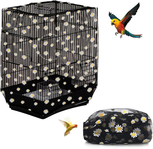 Bird Cage Seed Catcher, Seed Catcher Guard Net Cover, Parrot Nylon Mesh Net by DECKALY