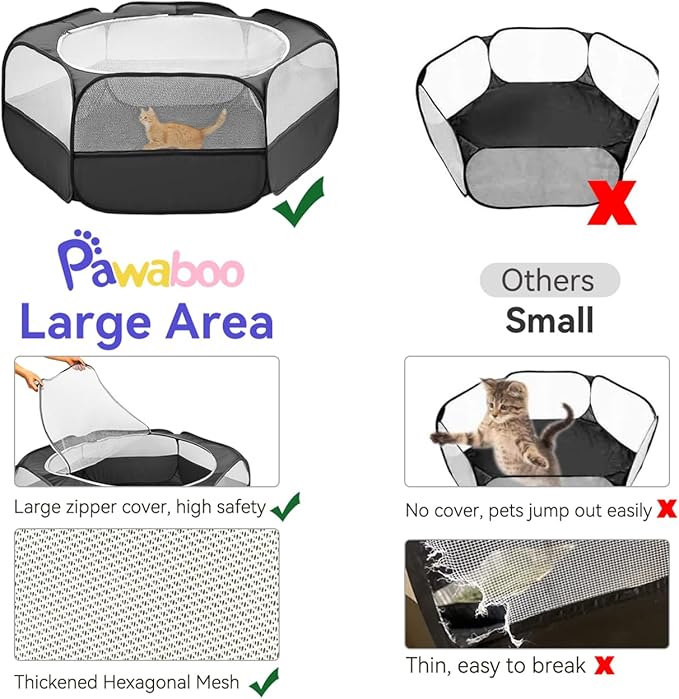 Pawaboo Small Animals Playpen, Portable Chicken Coop Run Large Chick Brooder - Image 6