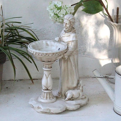 Sheaifun St Francis Garden Statue Outdoor Solar Garden Decor Resin 10.5 Inch - Image 2