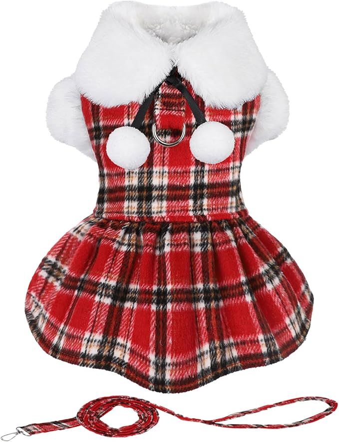 Sebaoyu Dog Sweater Dress, Winter Cute Warm Fleece Dog Sweater Dresses by Sebaoyu