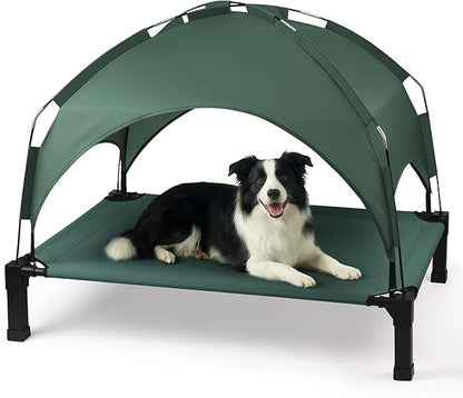 Heeyoo Elevated Dog Bed with Removable Canopy, Portable Dog Cot with Sun by Heeyoo