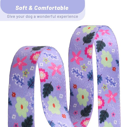 QQPETS Adjustable Soft Dog Collar: Print Flower Pink Multicolor Cute Patterns - Image 4