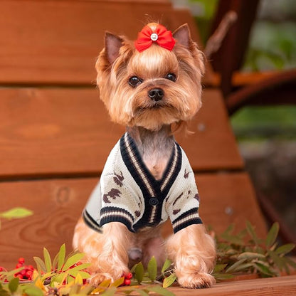 ABRRLO Small Dog Sweaters Cute Bear Dog Cardigans Clothes - Image 8