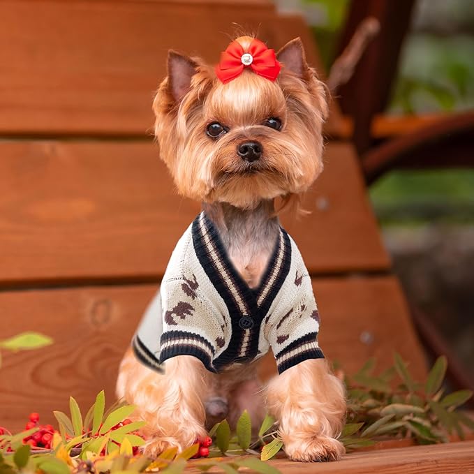 ABRRLO Small Dog Sweaters Cute Bear Dog Cardigans Clothes - Image 8