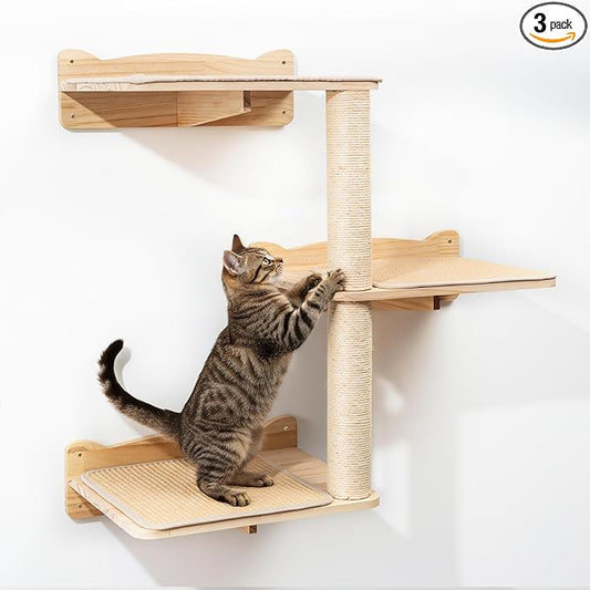 Cat Wall Shelves, 3-Tier Cat Shelves by Unknown