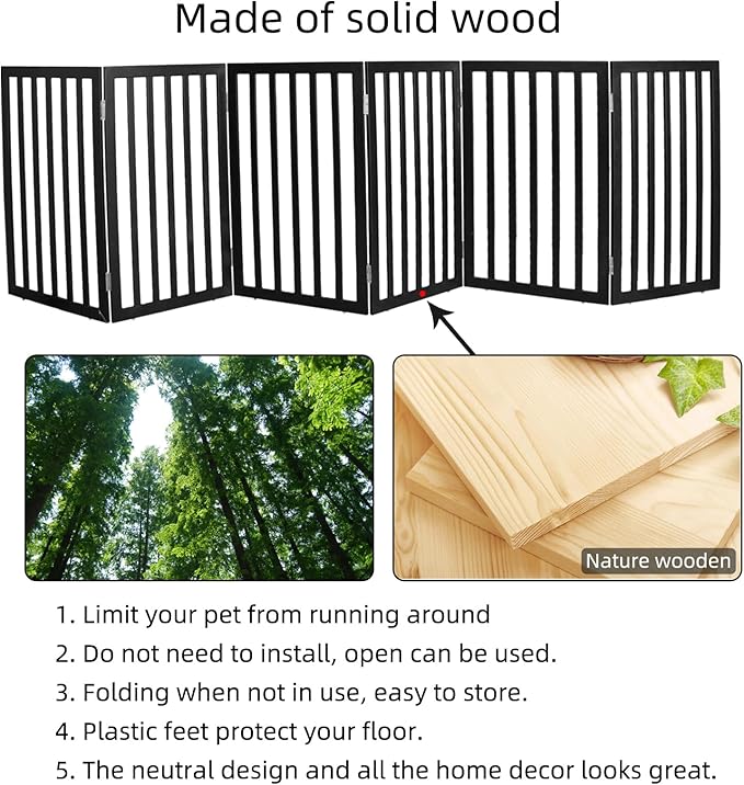 Dog Gate Indoor, Freestanding Dog Fence - Image 6