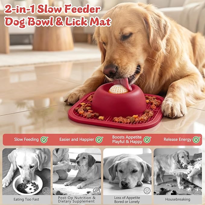 Slow Feeder Dog Bowls & Lick Mat - Image 2