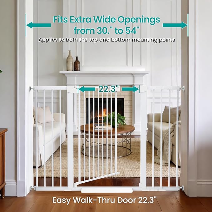 Cumbor 36" Extra Tall Baby Gate, 30-54" Wide Dog Gates - Image 2
