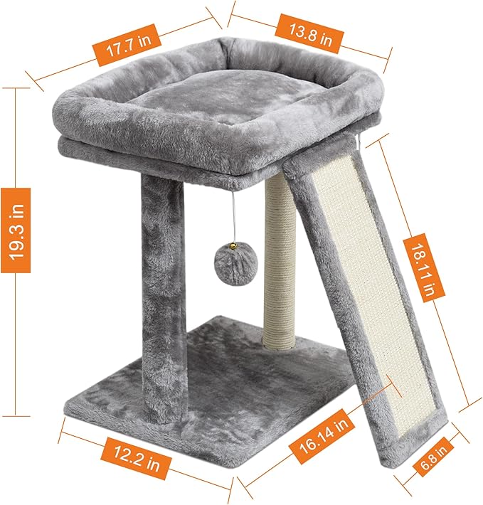 SYANDLVY Small Cat Tree with Scratching Post, Cat Scratching Board - Image 3