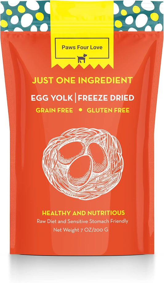 Organic Freeze Dried Dog & Cat Treats - Single Ingredient, Grain Free Food Toppers for Healthy Pets, No Fillers or Preservatives (3 Bag, Egg)