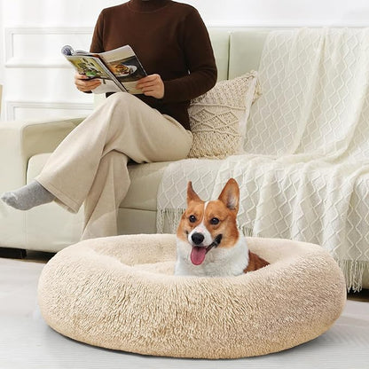 JOLLYVOGUE Dog Bed, Calming Anti-Anxiety Large Dog Bed, Fluffy Donut Cushion - Image 7