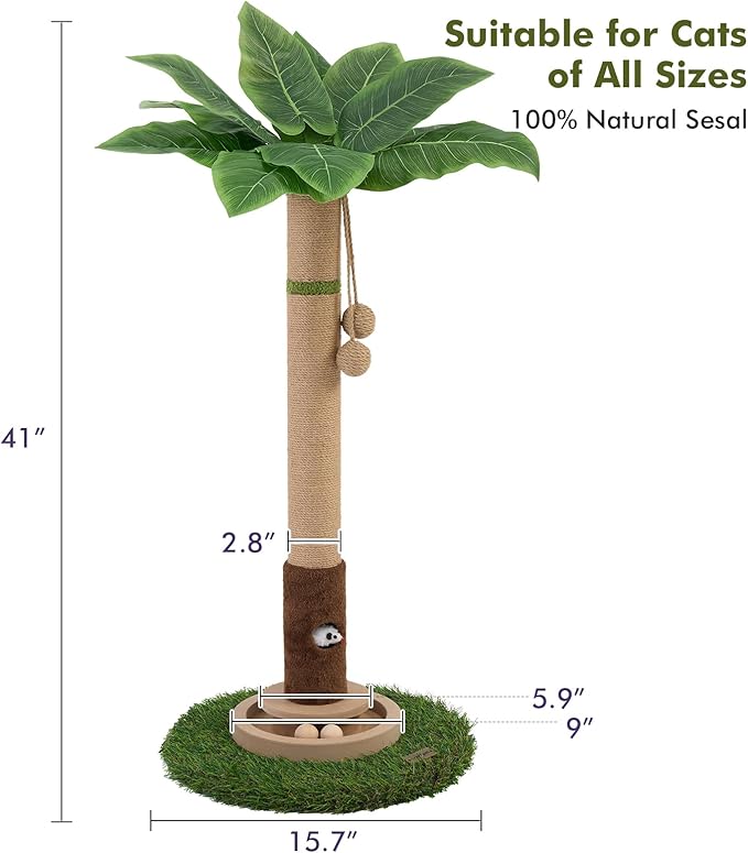 Woochpet Cat Scratching Post 35'' Tall Cat Scratcher Tree Tower Scratching Posts - Image 6