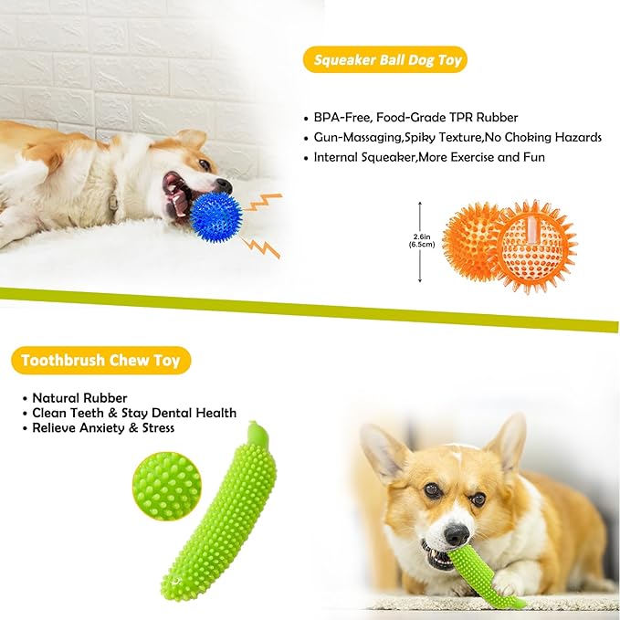 Aipper Dog Toys 25 Pack for Fun and Teeth Cleaning, Puppy Chew Toys Pack - Image 3