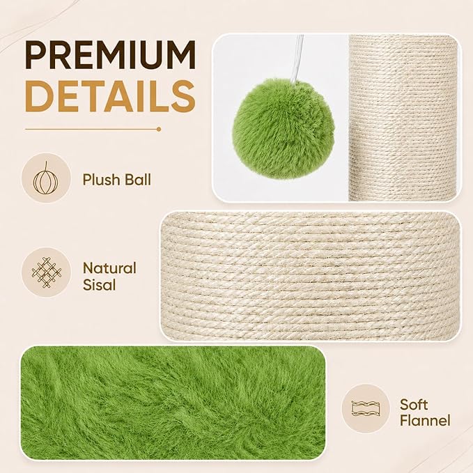 PAWSCRAT Cat Scratching Post 32 Inch High, 5.5 Inch Large Diameter Natural - Image 5