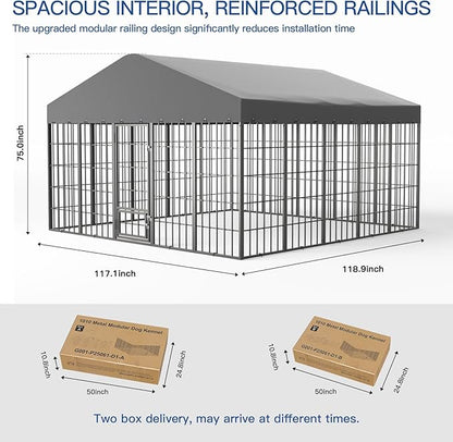 10X10X6.25 FT Large Outdoor Dog Kennel, Dogs Run Enclosure - Image 7