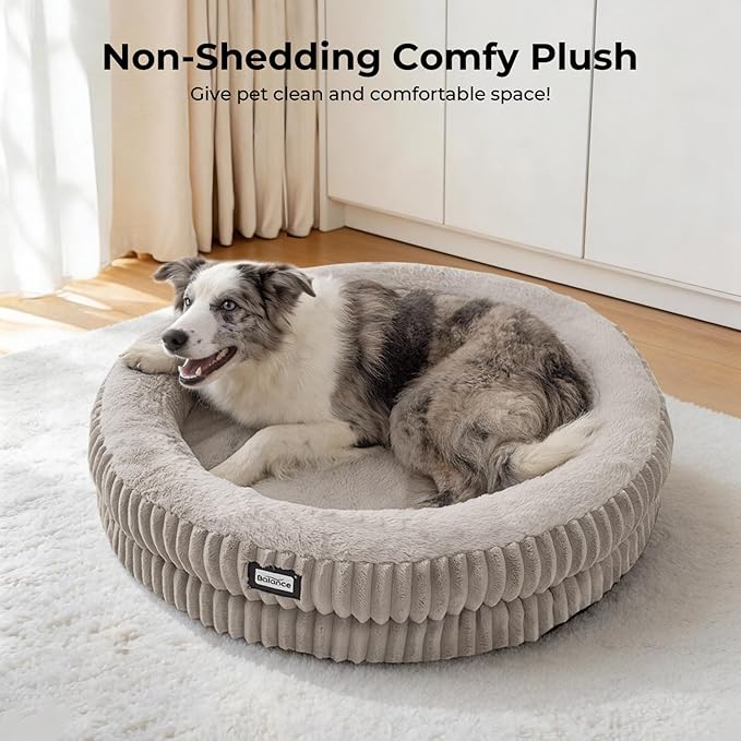 BALANCE Donut Dog Bed, 36 Inches Round Dog Bed Large Size Dogs Washable - Image 2