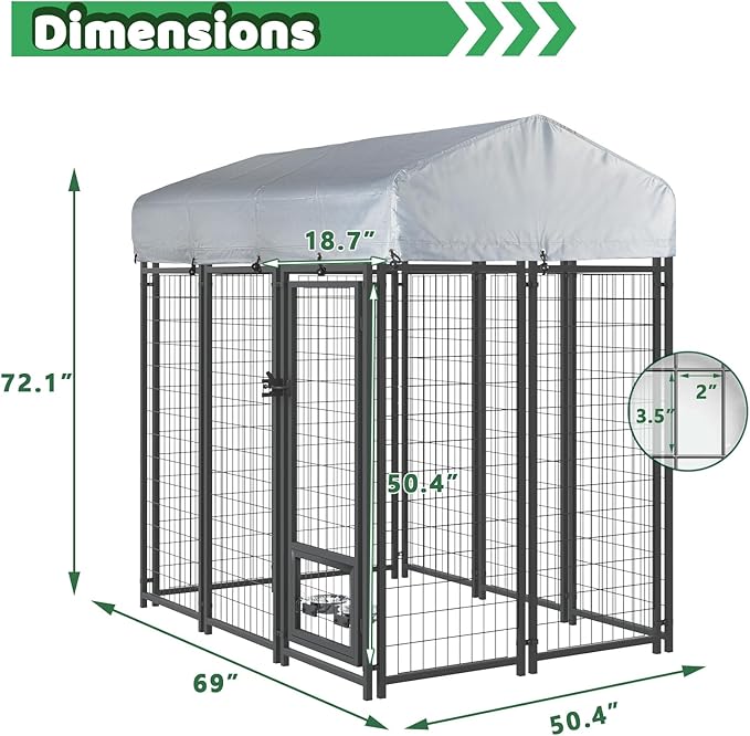 LEMBERI 6x4x6 FT Outdoor Dog Kennel - Image 6
