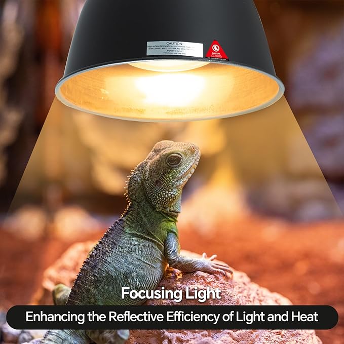 Reptile Light Fixture, 8.1in Deep Dome Reptile Heat Lamp Fixture - Image 5
