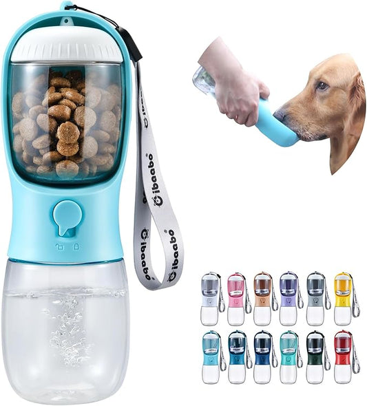 Cibaabo Dog Water Bottle with Food Container, Travel Puppy Water Bowl, Portable by Cibaabo
