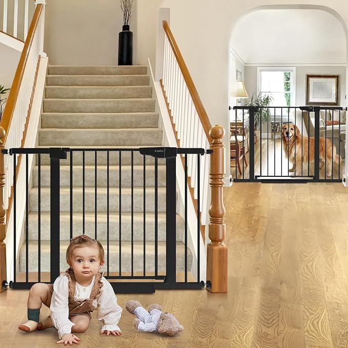 Cumbor 2 Pack 30-46" Baby Gate for Stairs, Mom's Choice Awards Winner-Auto - Image 2