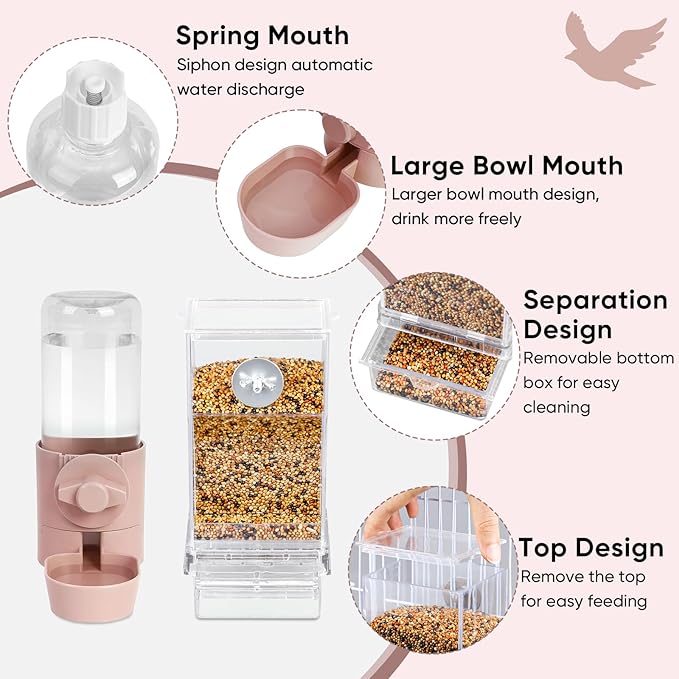 lemtrflo No Mess Bird Feeder Water Dispenser Set, Bird Feeder - Image 5