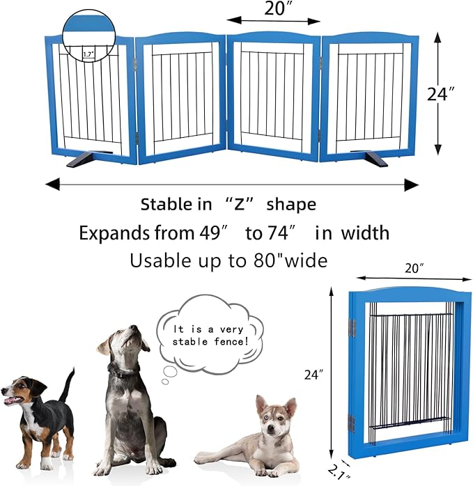 ZJSF Freestanding Dog Fence Indoor, Foldable Dog Gate - Image 7