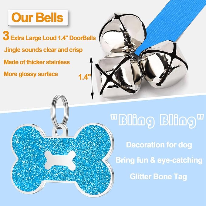 2 Pack Dog Bells, Puppy Potty Training Bell Dog Doorbell Potty Train Dog Bell - Image 3