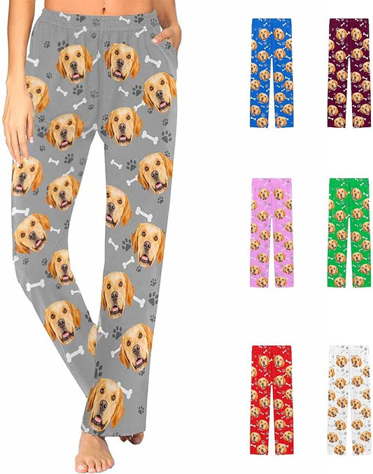 Personalized Pajama Pants for Women Custom Photo Face Printed Pajama Bottoms by FunStudio