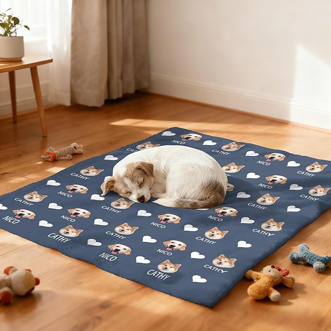 Custom Blanket with Dog Name Personalized Funny Throw Blankets Soft Warm Fleece - Image 4