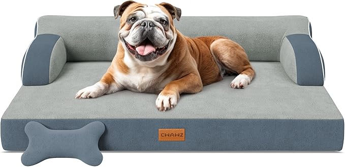 CWAWZ Large Orthopedic Dog Bed, Pet Bed Large Size Dog, Dual-Sided Cooling Beds by CWAWZ