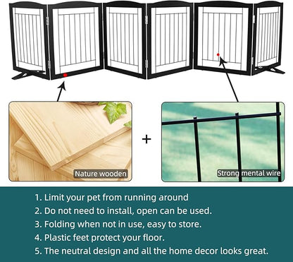 ZJSF Freestanding Dog Fence Indoor, Foldable Dog Gate - Image 6