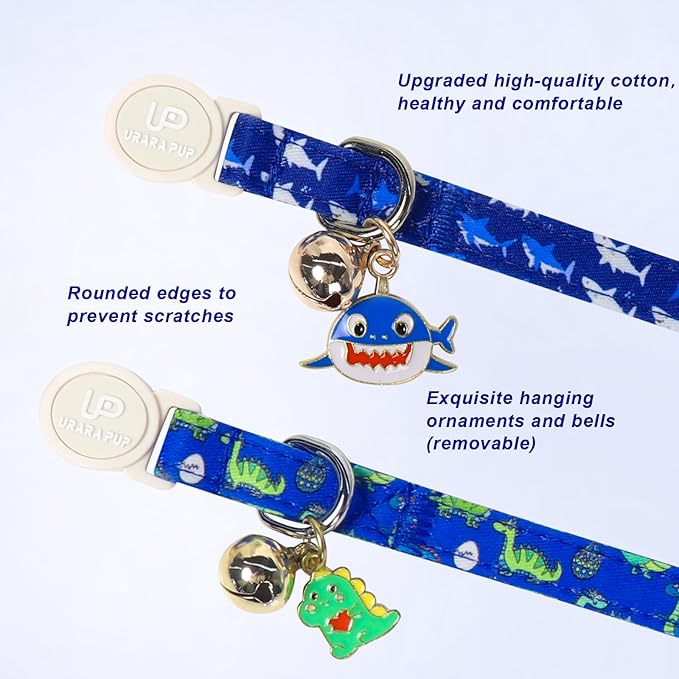 Cat Collar, Pretty Ocean Kitten Collars - Image 2