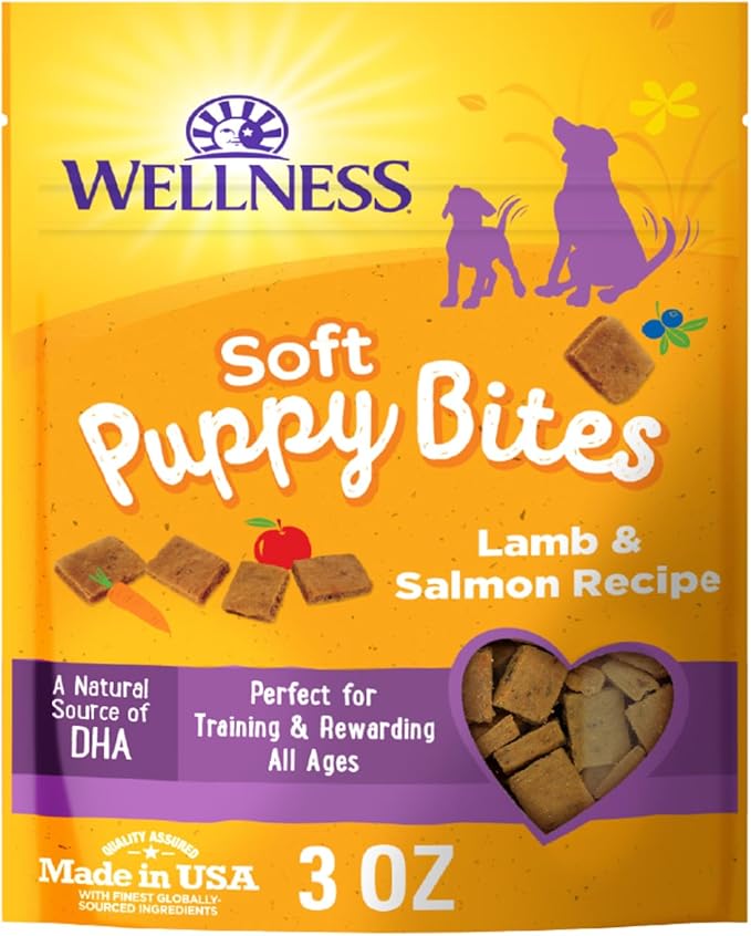 Wellness Soft Puppy Bites Dog Training Treats, Grain Free, Lamb and Salmon by WellnessNaturalPetFood