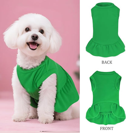 2 Pcs Dog Dresses Cat Skirt Solid Color Dog Clothes Summer Sleeveless Puppy - Image 2