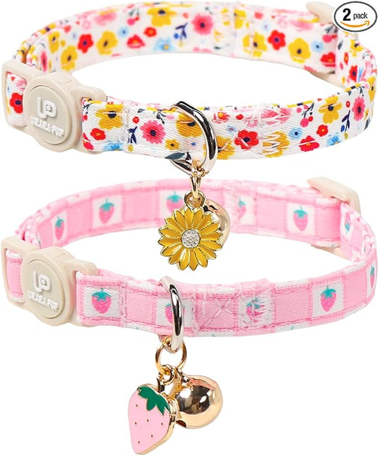 Cat Collar, Pretty Flower Kitten Collars by UPURARAPUP