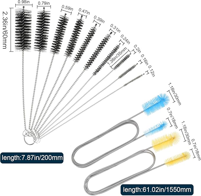 12 Pieces Aquarium Filter Brush Set Flexible Double Ended Hose Pipe Cleaning - Image 4