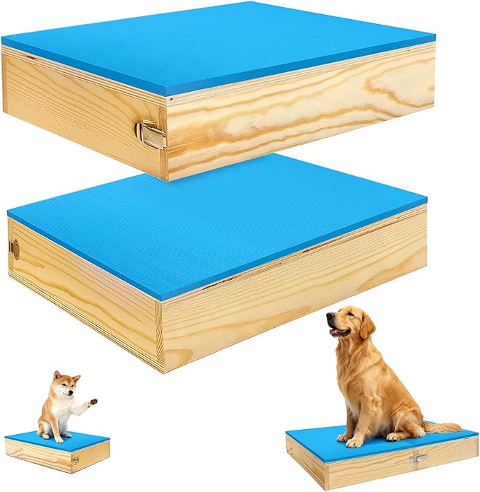 2 PCS Connectable Wooden Dog Training Platform Non-Skid Dog Place Boards by Unknown