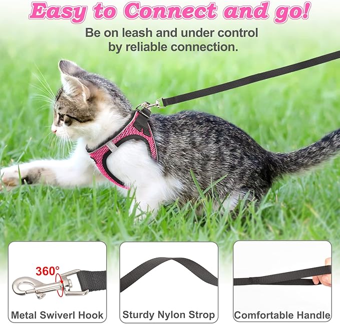 Cat Harness and Leash for Walking Escape Proof, Adjustable Kitten Vest Harness - Image 4