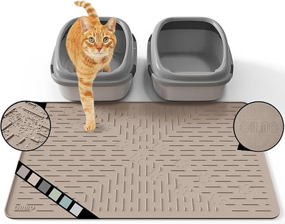 OHMO Cat Litter Mat Large Trapping Mat Premium Silicone Rubber 31.5x23.6 by OHMO