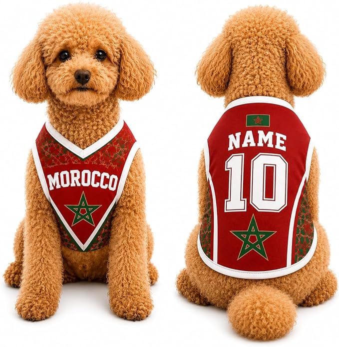 V-DECORPARKS Personalized Pet Soccer Jersey Custom Name Number Dog Cat Football by V-Decorparks