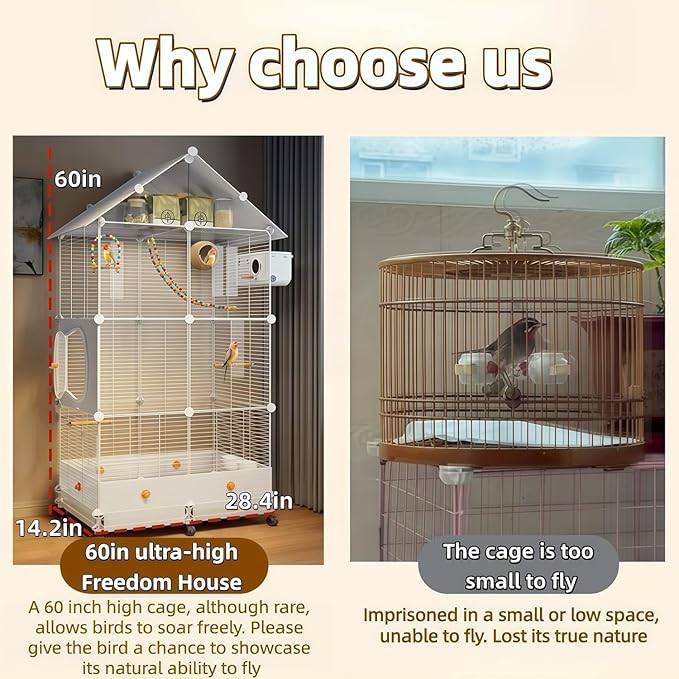 60in Large Flight Bird cage, Equipped - Image 8