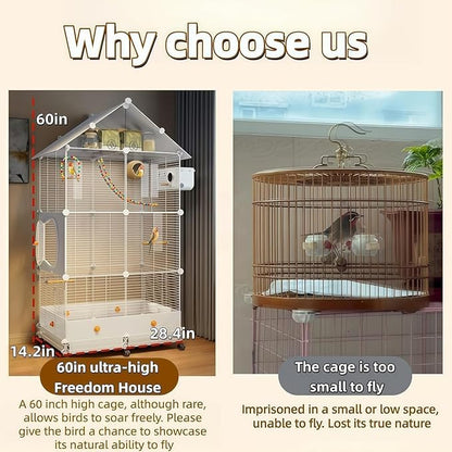 60in Large Flight Bird cage, Equipped - Image 8