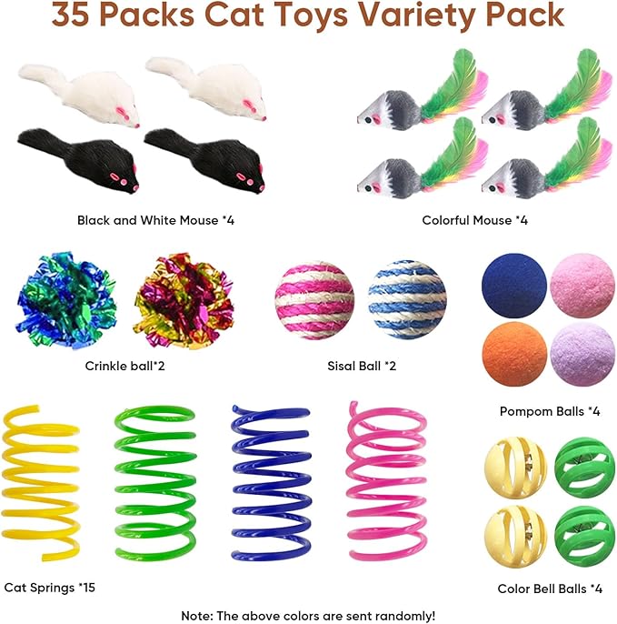Cat Toys for Indoor Cats, 35 Packs Interactive Cat Toys Set - Image 2