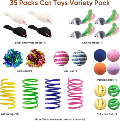 Cat Toys for Indoor Cats, 35 Packs Interactive Cat Toys Set - Image 2