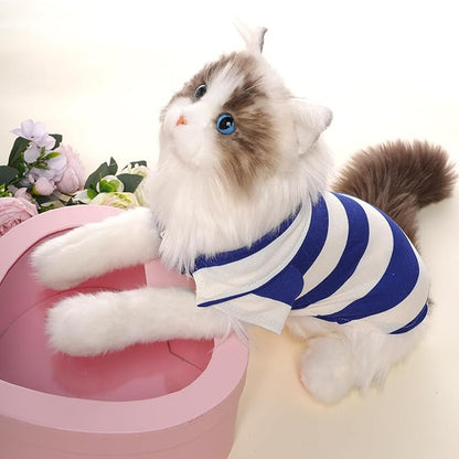 Dog Shirt Polo Shirt Striped Collar Puppy Clothes Summer Button Up Pet Clothes - Image 7